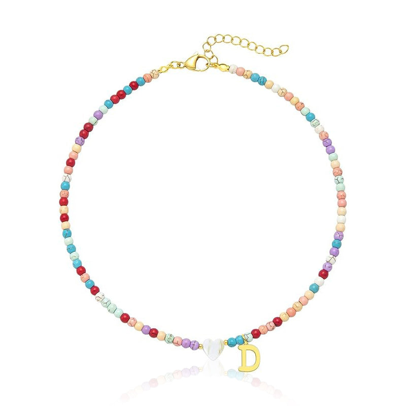 Colorful Beads Initial Choker