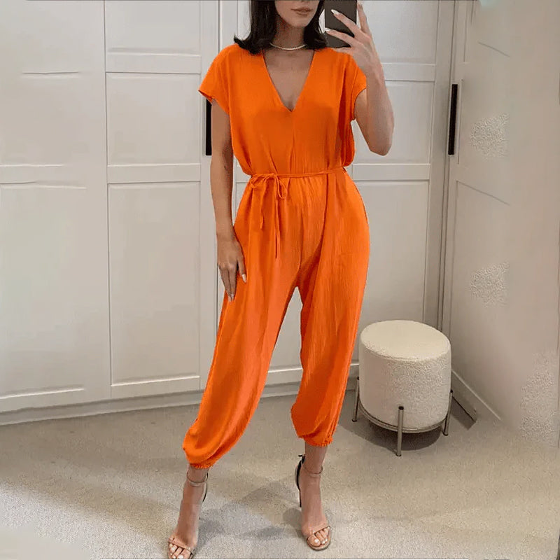 HAREM BELTED JUMPSUIT