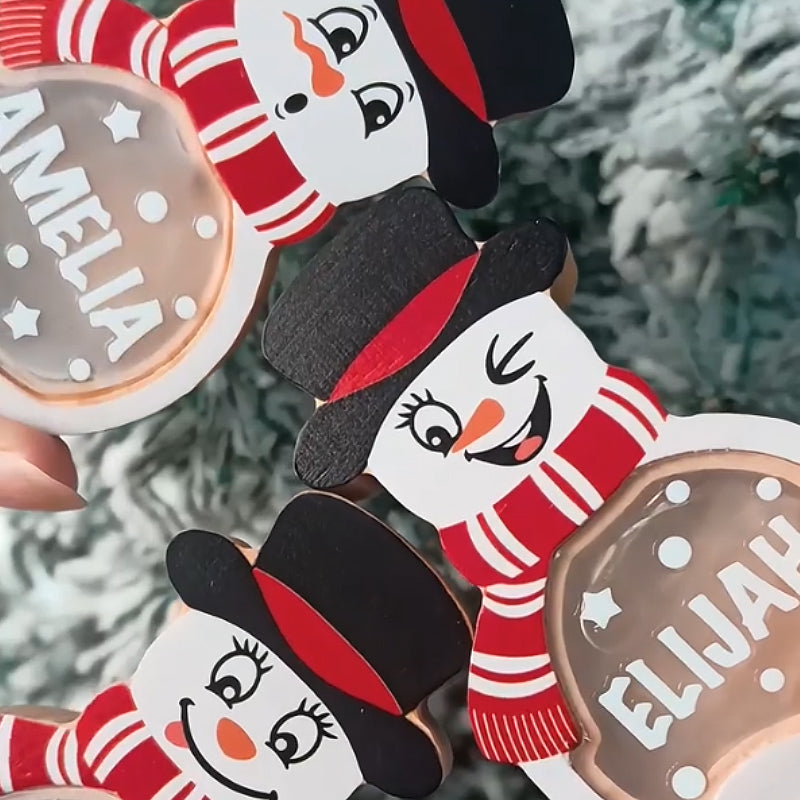 Personalized Snowman Wooden Decoration