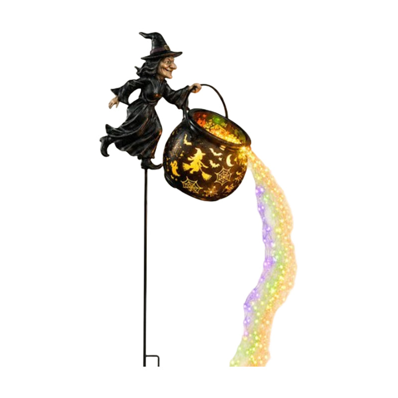 Halloween Witch Cauldron Garden Light