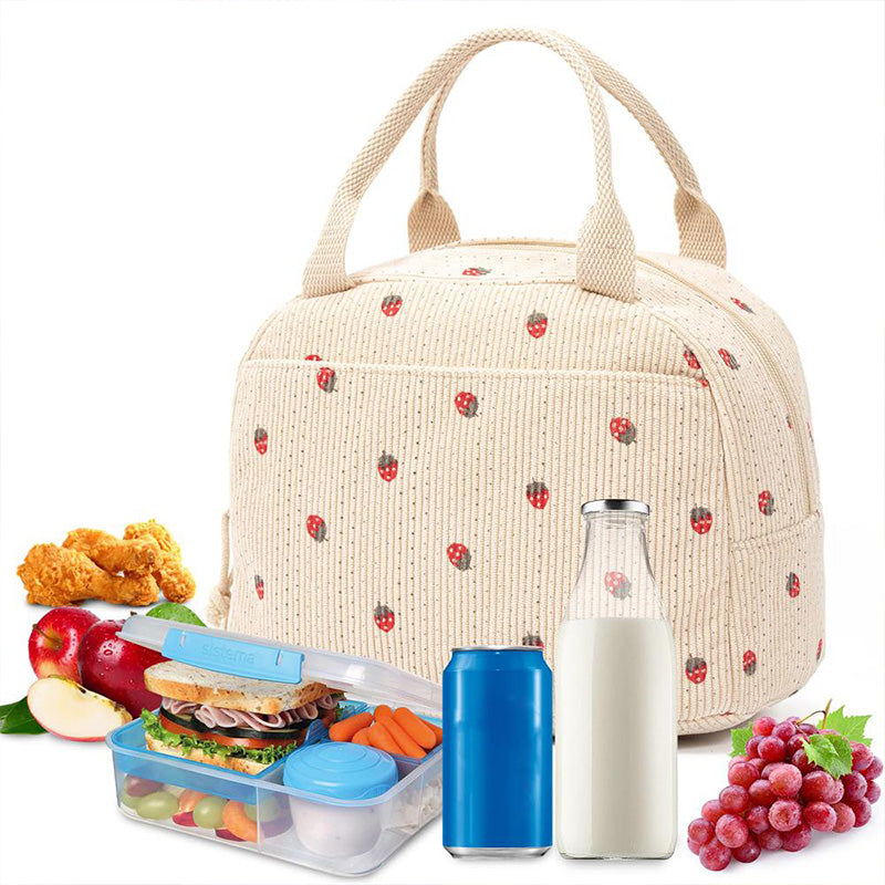 Corduroy Printed Tote Lunch Bag