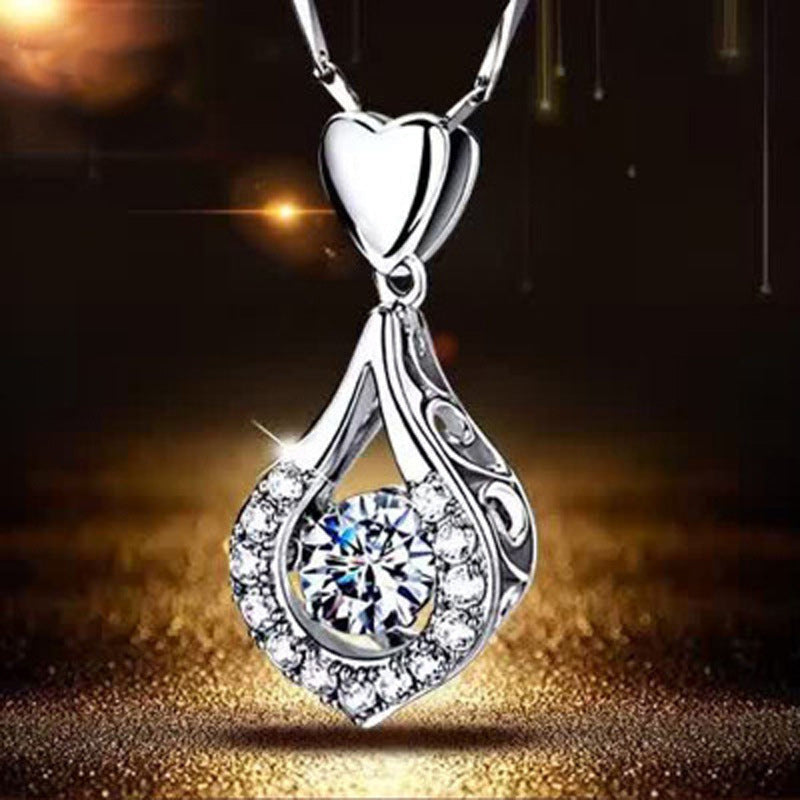 Twinkling Heart Waterdrop Stone Necklace