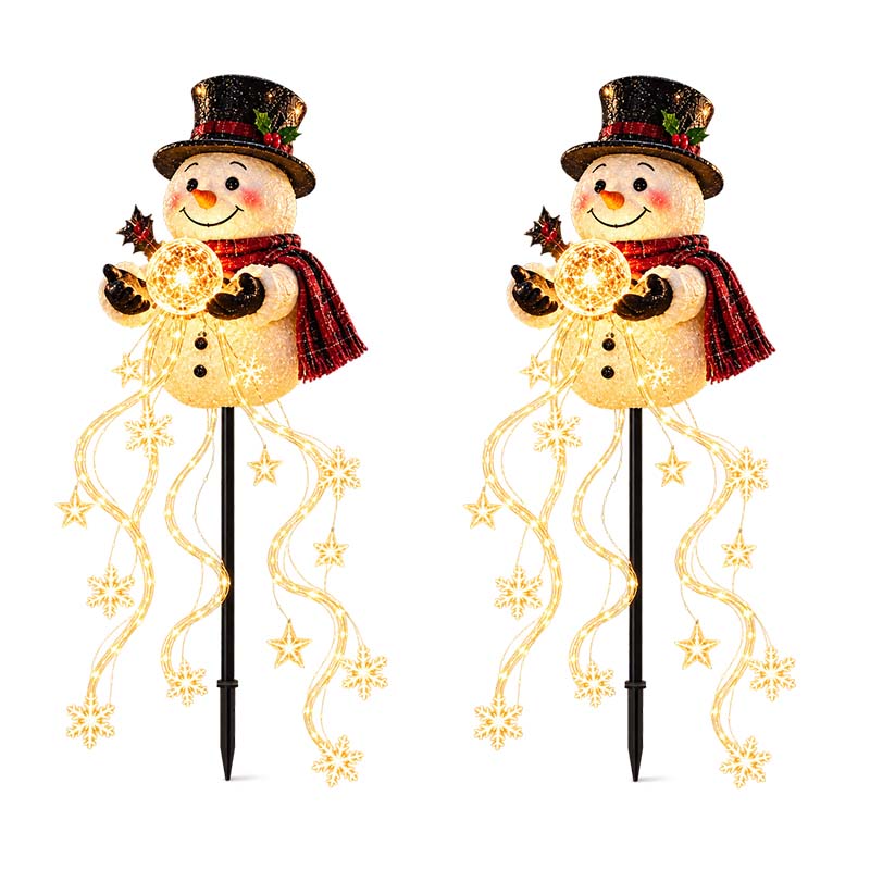 Snowman Magic Fountain Garden Light