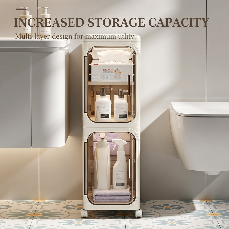 Multi-Tier Narrow Storage Cabinet