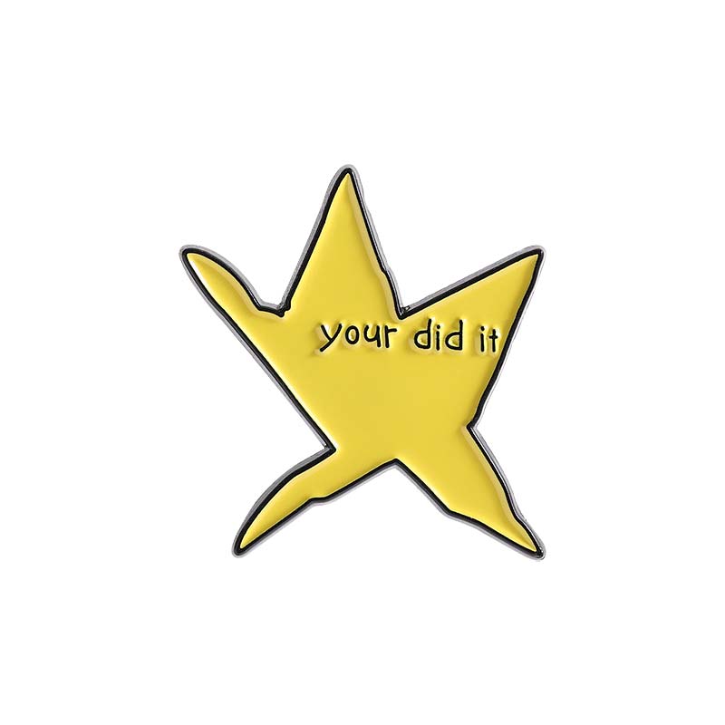 Funny Star Zinc Alloy Cartoon Badge Brooch