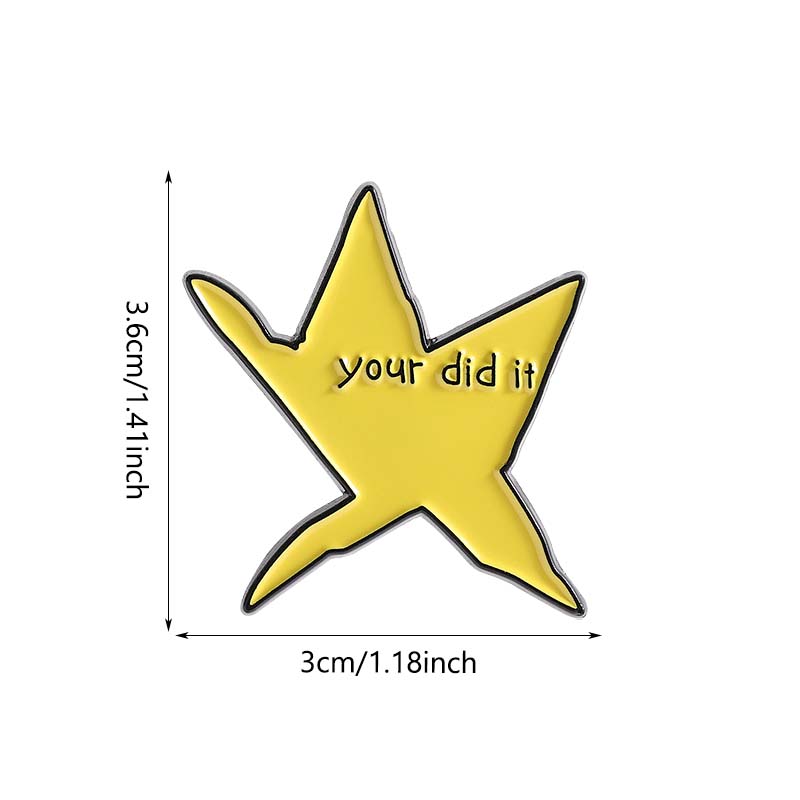 Funny Star Zinc Alloy Cartoon Badge Brooch