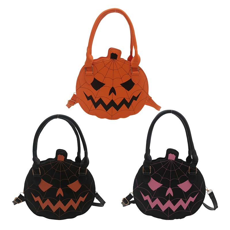 Halloween Pumpkin Color-Block Shoulder Bag