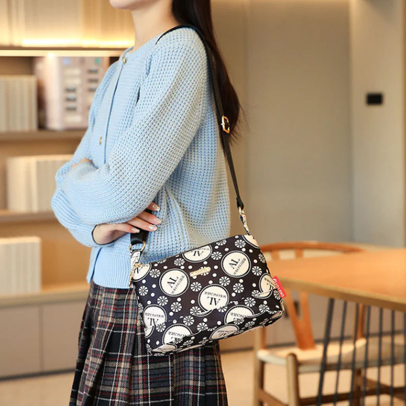 Women's Multi-Pocket Printed Crossbody Bag