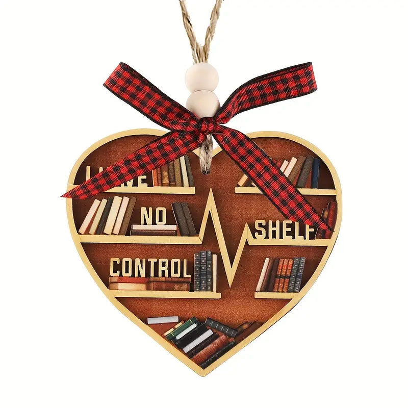 Christmas Heart Bookshelf Pendant