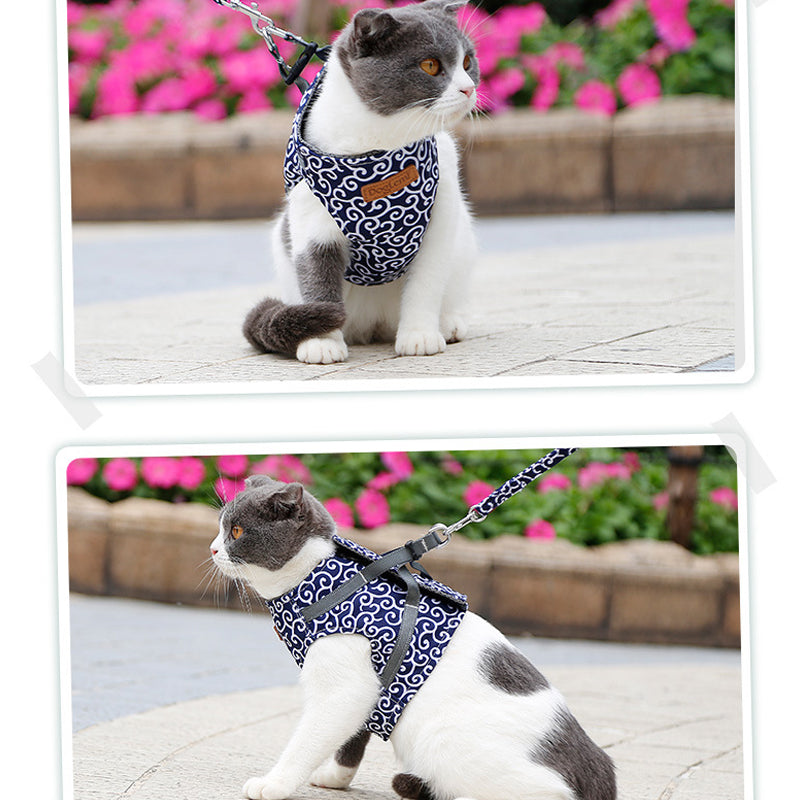 Cat Vest Harness and Leash Set to Outdoor Walking