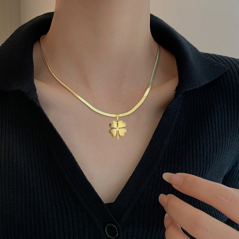 Gold Plated Lucky Clover Necklace