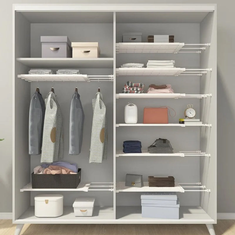 Expandable cabinet clamping shelving storage rack