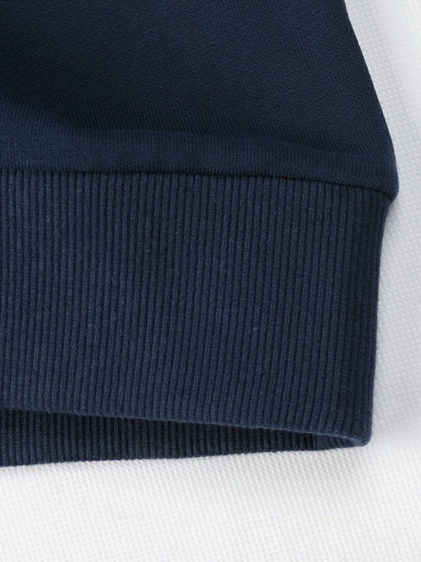 Contrast Embroidered Crew Neck Pullover Top