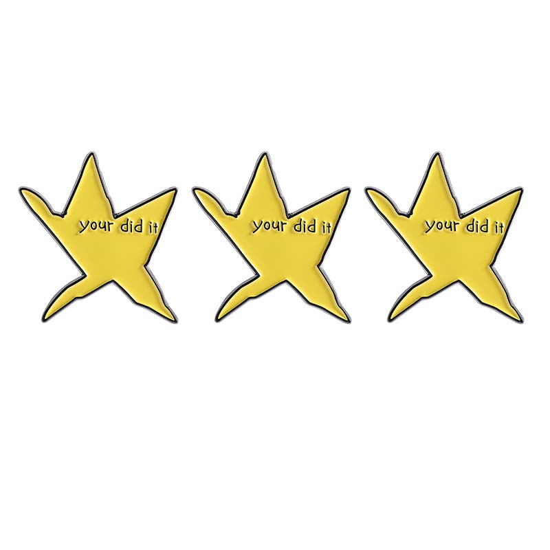 Funny Star Zinc Alloy Cartoon Badge Brooch