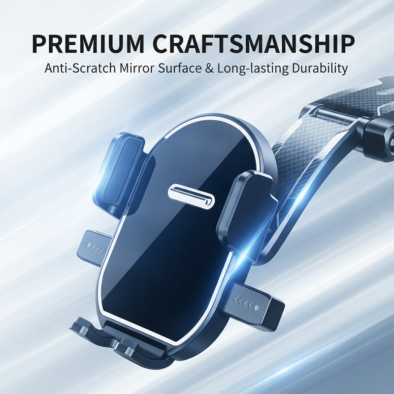 Gravity-linkage suction cup phone holder