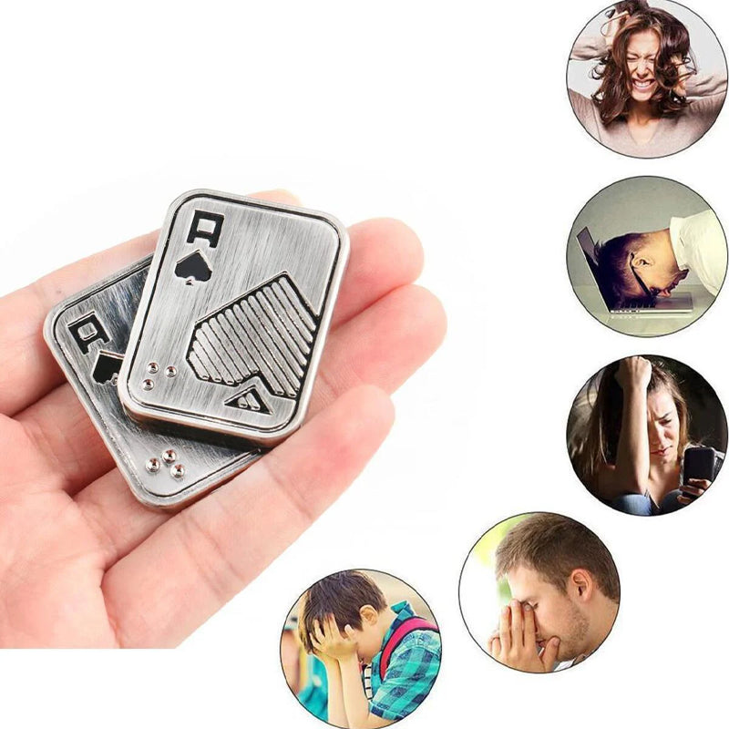 Metal Poker Push Card Fidget Slider Stress Relief Toy