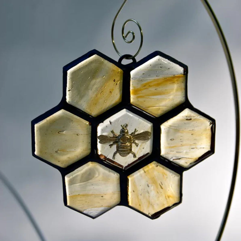 Stained Glass Bee Ornament or Sun Catcher