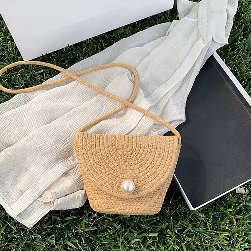 Cotton woven crossbody bag