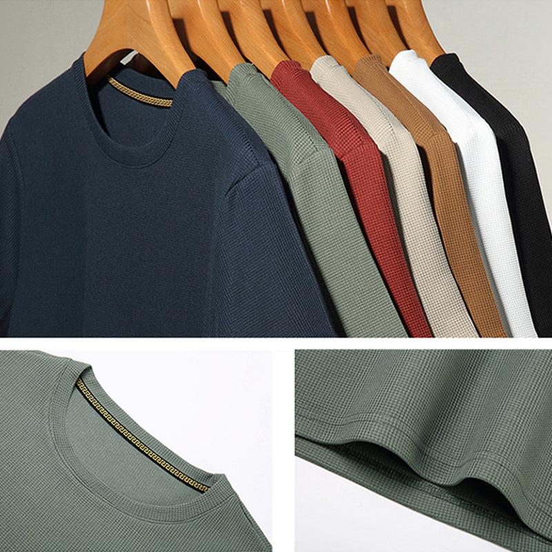 Waffle Woven Ice Silk Breathable T-Shirt
