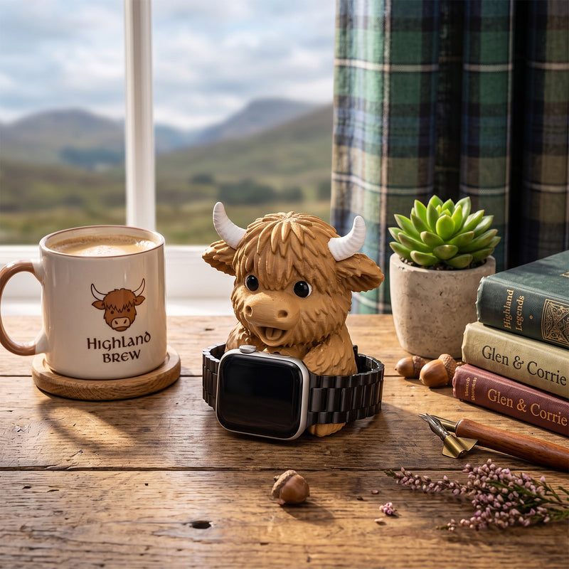 Highland Cow Apple Watch Stand Holder
