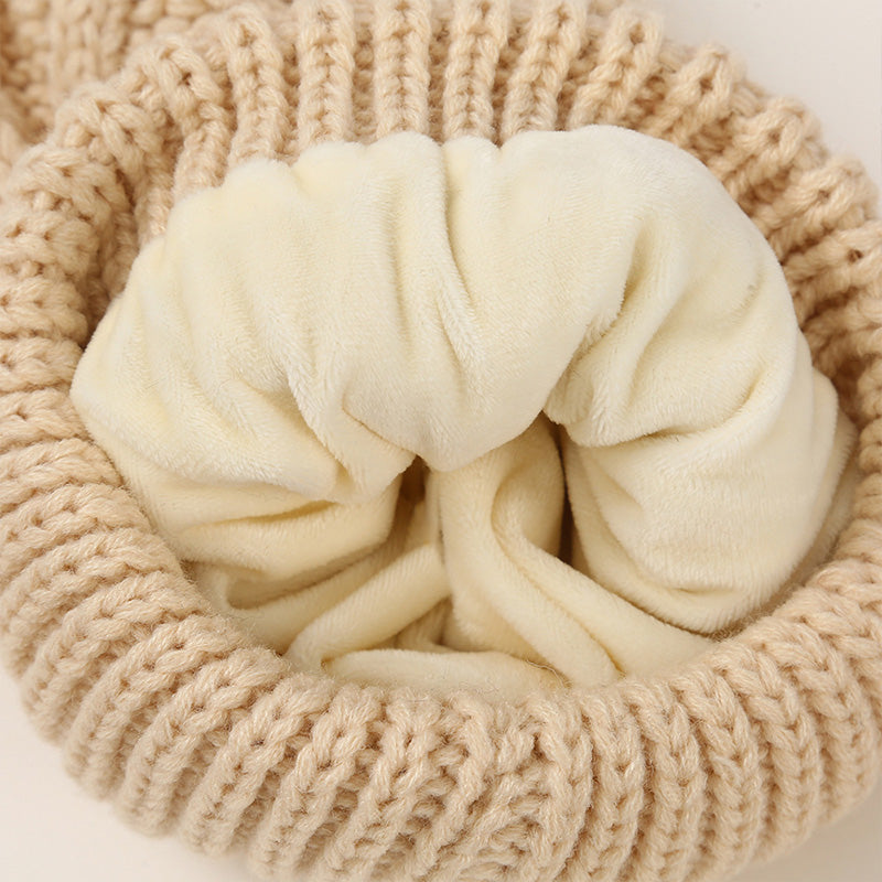 Diamond-shaped Finger-covered Woolen Gloves