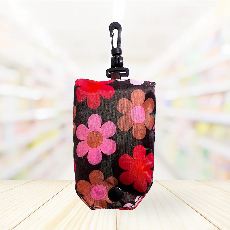 Foldable Reusable Grocery Bag With Keychain