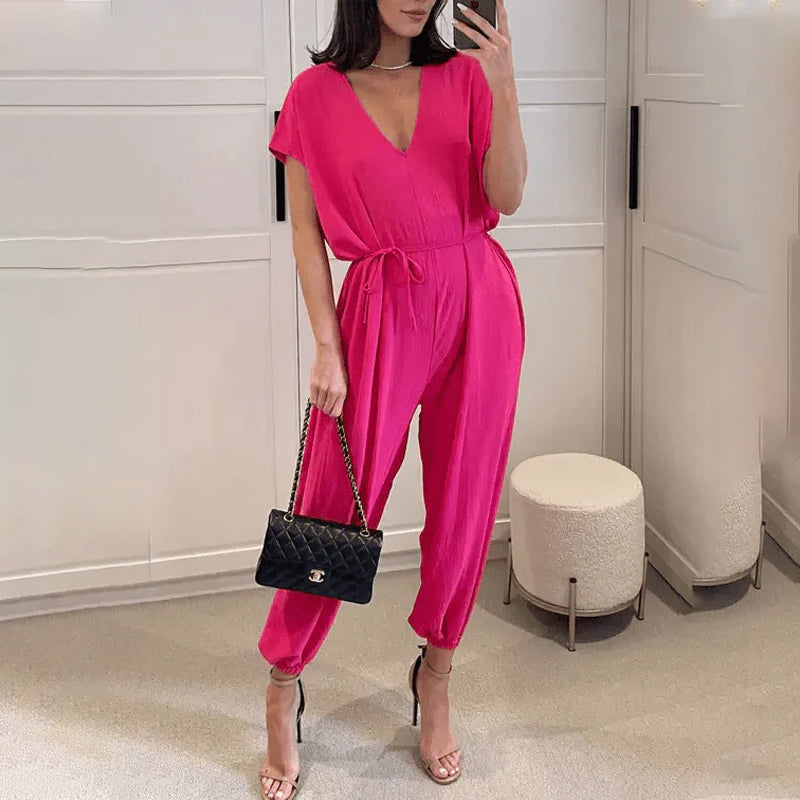 HAREM BELTED JUMPSUIT