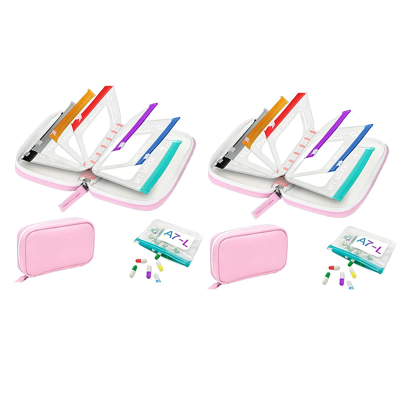 Premium Waterproof PU Travel Pill Organizer Set
