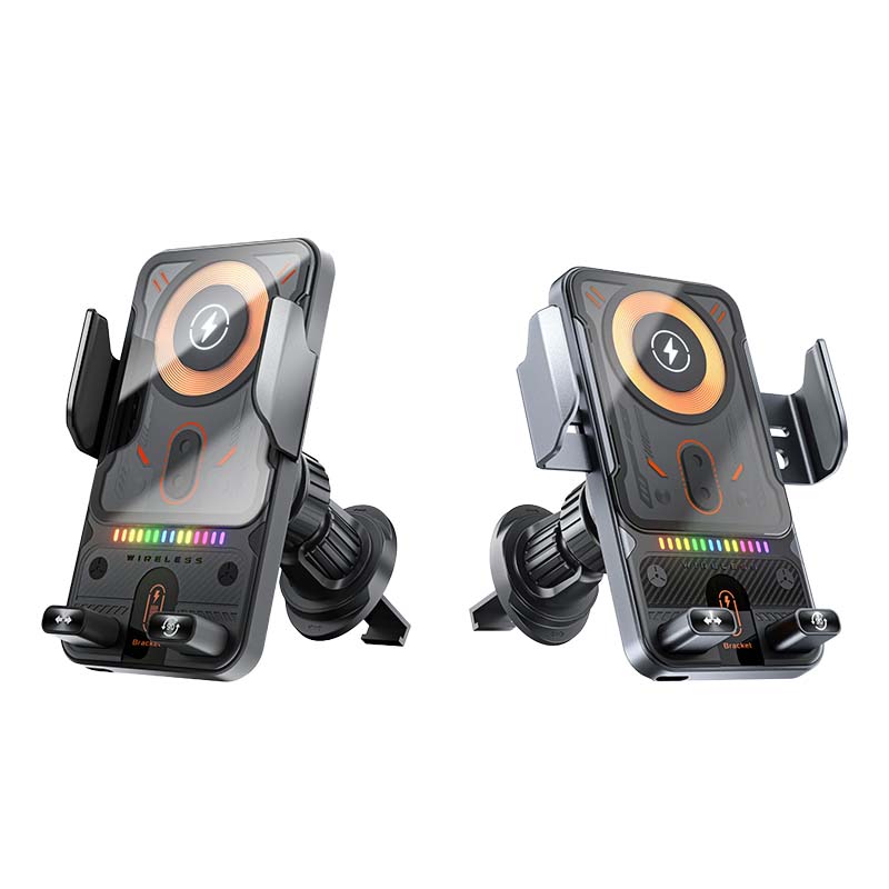 2-In-1 Auto-Rotating Car Phone Holder & Wireless Charger