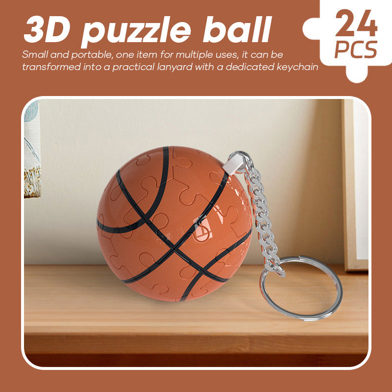 Puzzles Globe Ball Keychain