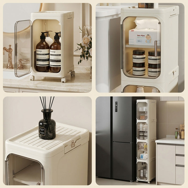 Multi-Tier Narrow Storage Cabinet