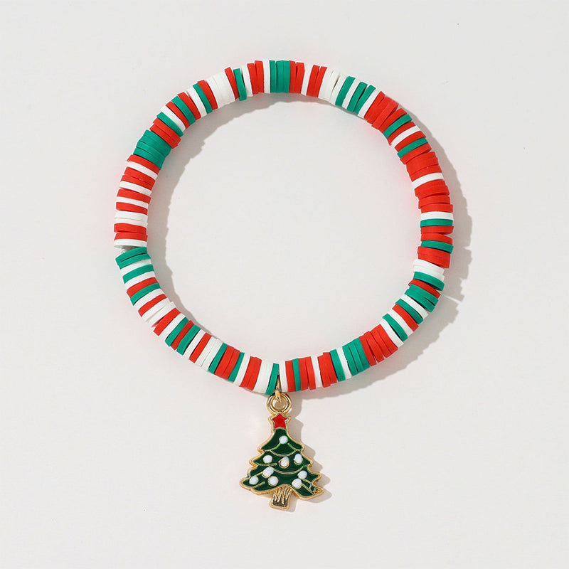 Christmas clay beaded bracelet