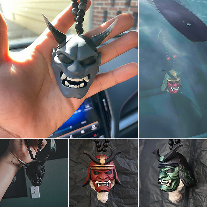 Samurai Assassin Demon Mask Car Pendant