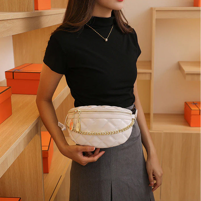 Versatile diamond plaid chest bag