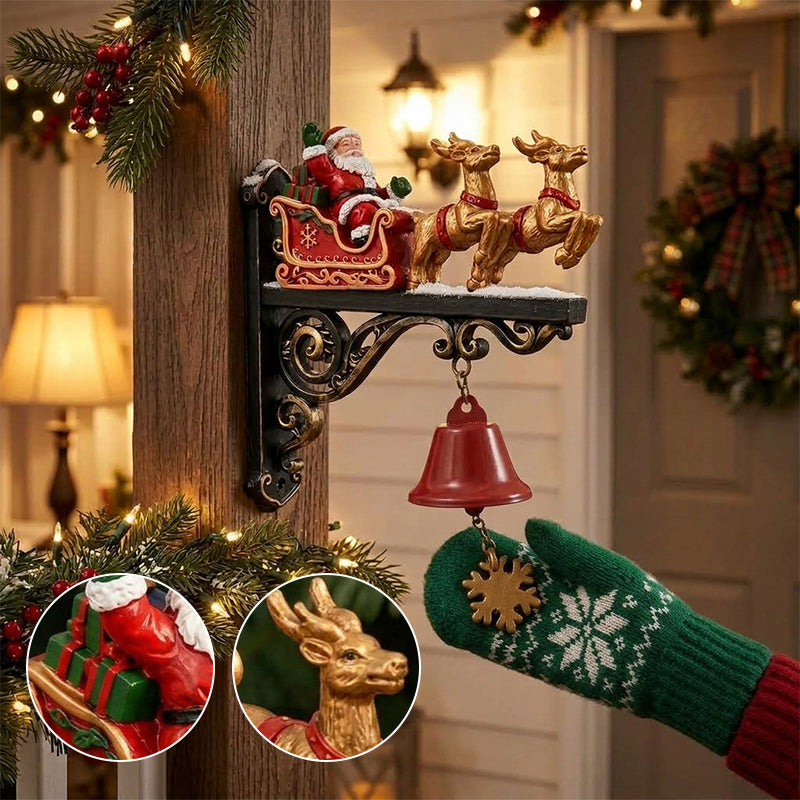Santa Sleigh Decor with Bell