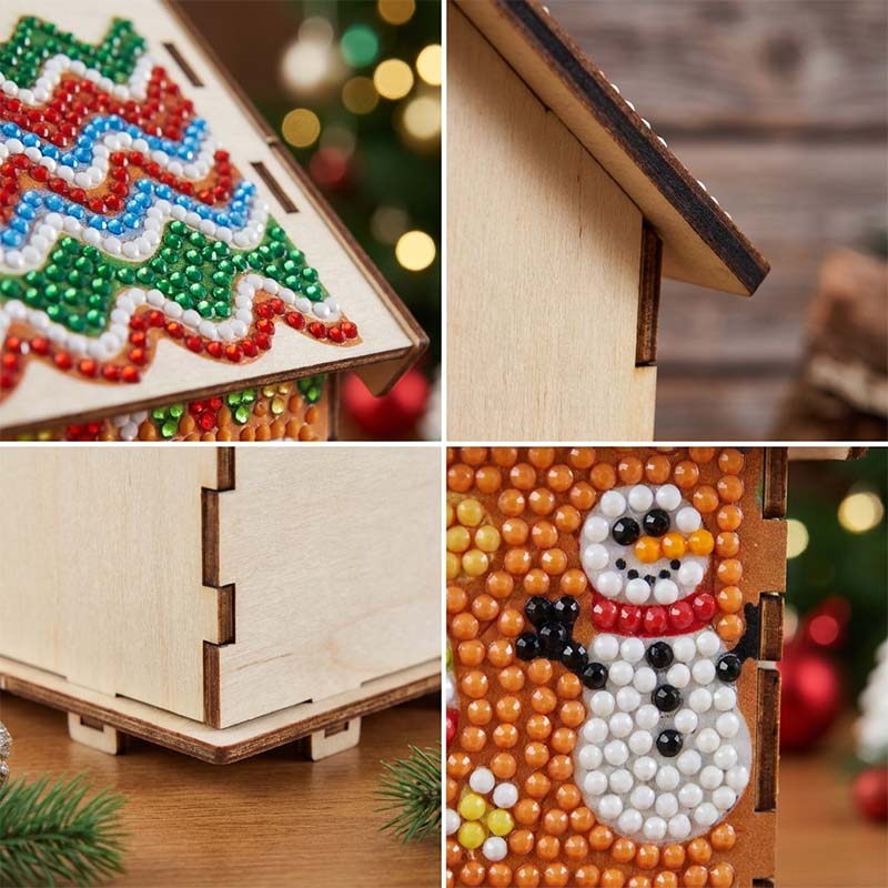 Christmas Cottage Diamond Paintings Hanging Ornament Kit