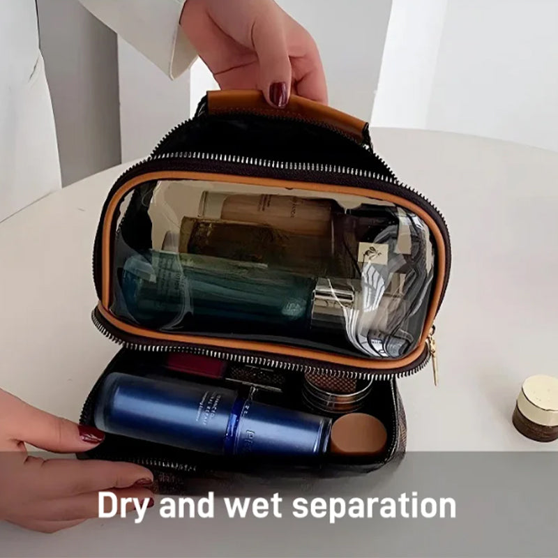 Dry & Wet Separated Double-Layer Large-Capacity Cosmetic Bag