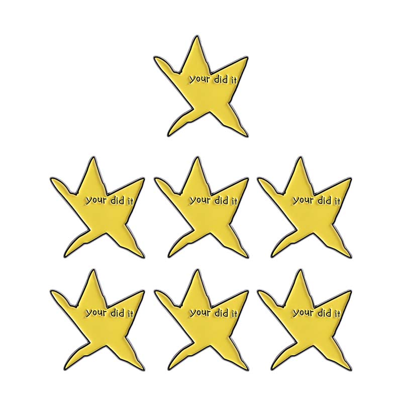 Funny Star Zinc Alloy Cartoon Badge Brooch