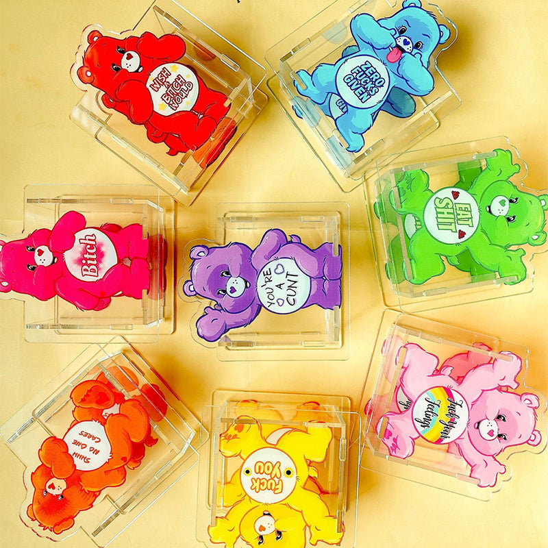 Dirty Words Rainbow Bear Acrylic Pen Holder