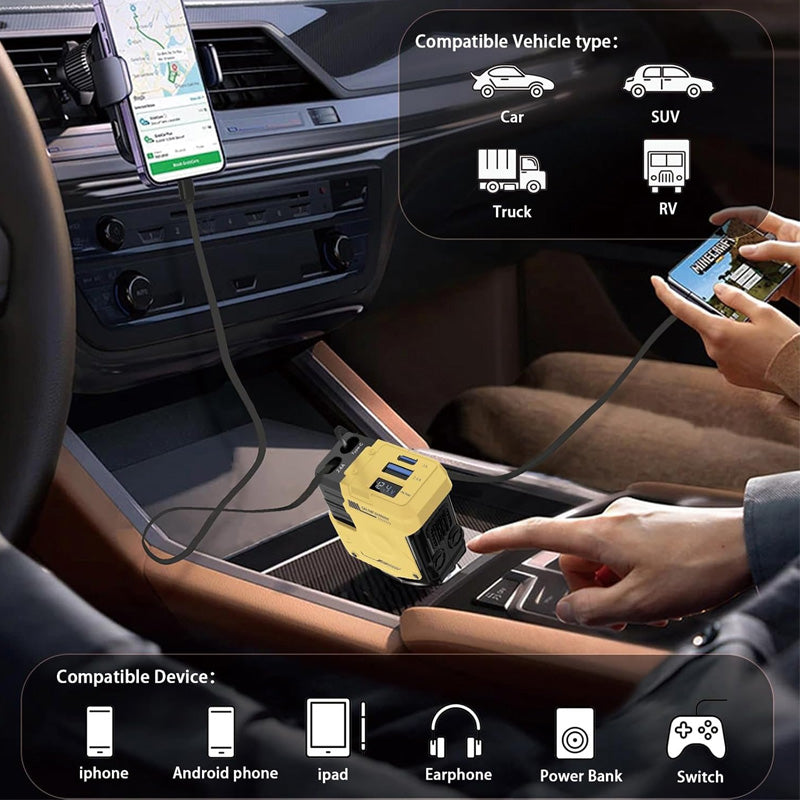 Retractable car fast charging charger