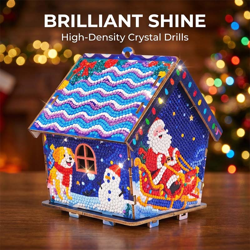 Christmas Cottage Diamond Paintings Hanging Ornament Kit