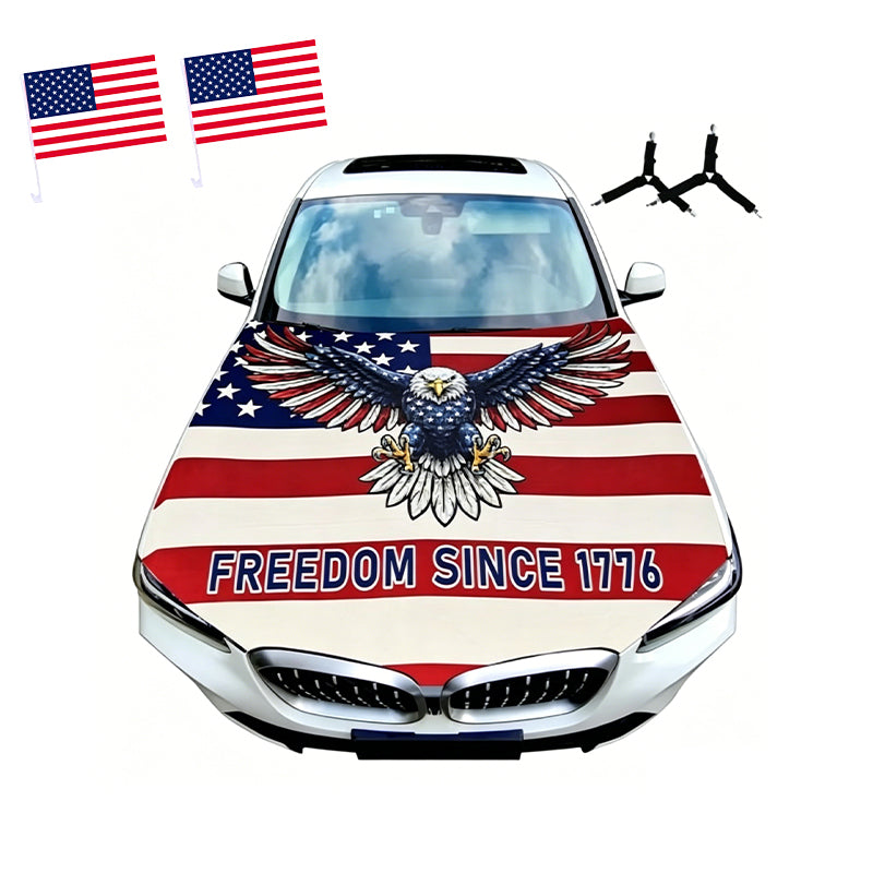 American Patriot Car Flag & Hood Cover Set