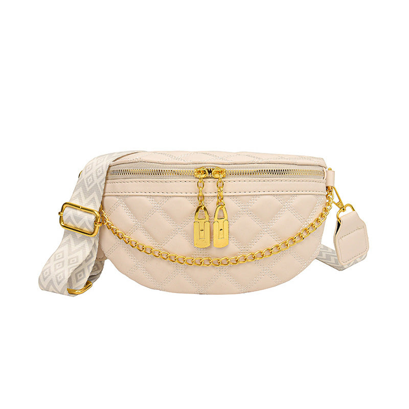 Versatile diamond plaid chest bag