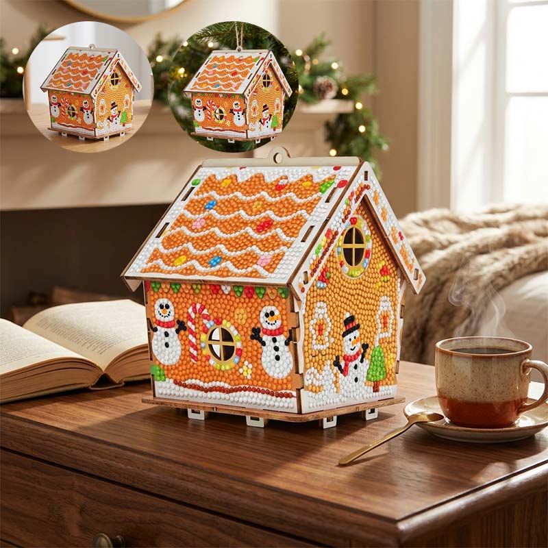Christmas Cottage Diamond Paintings Hanging Ornament Kit