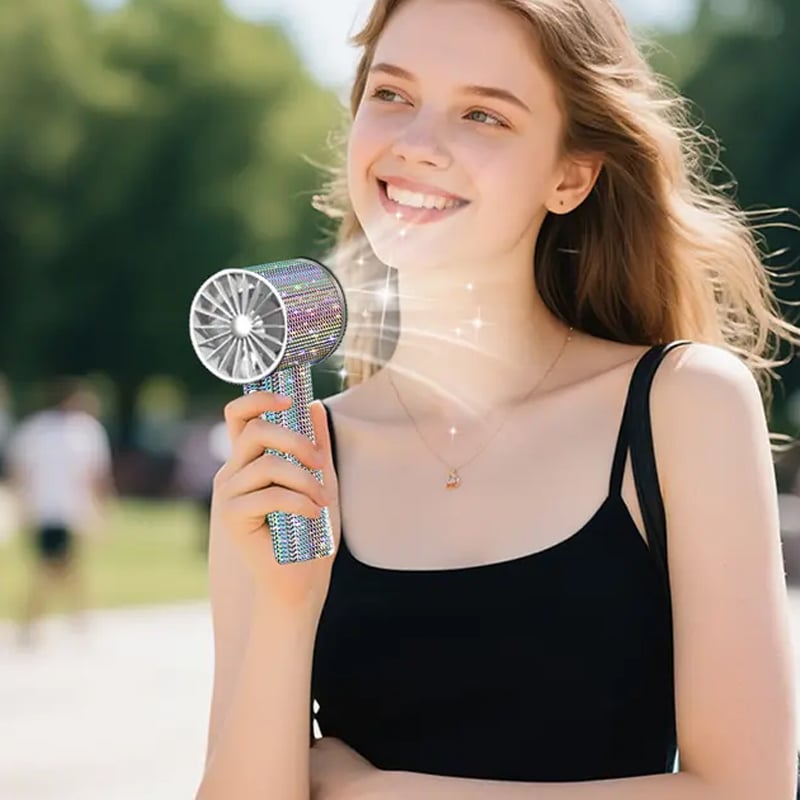 Diamond Edition Digital Display Handheld Fan