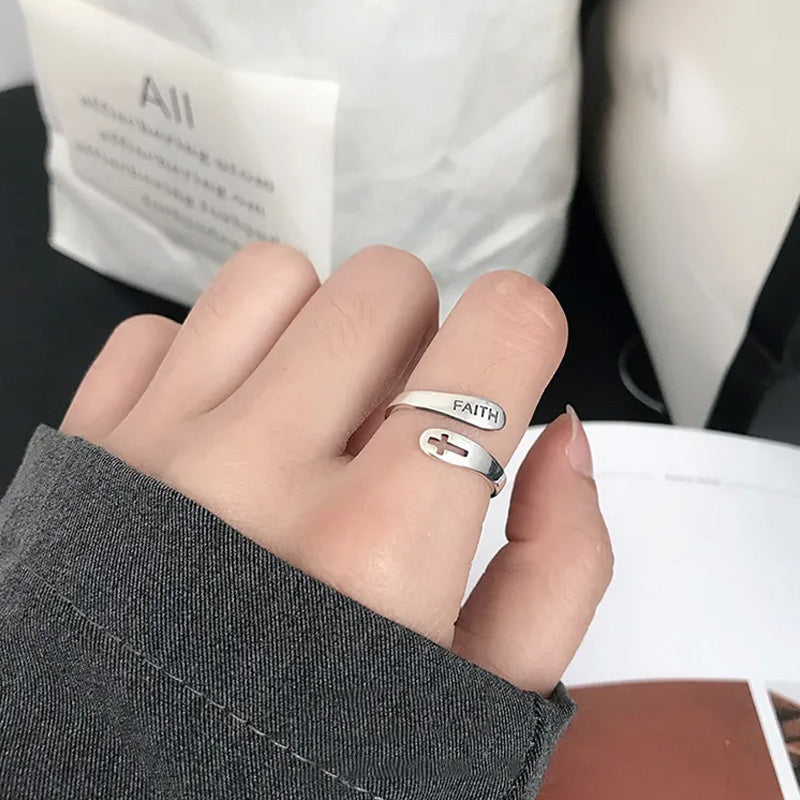 Sterling Silver Faith Ring