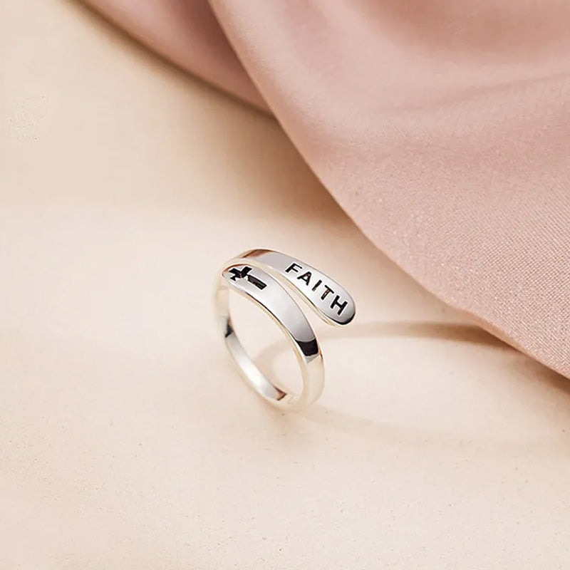 Sterling Silver Faith Ring