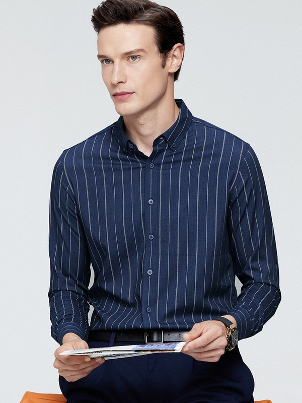 Business Versatile Striped Long Sleeve Shirt