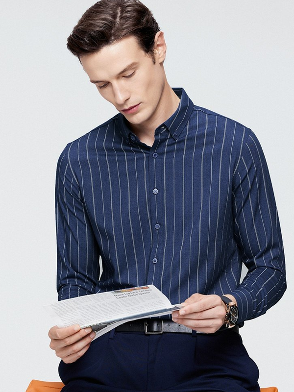 Business Versatile Striped Long Sleeve Shirt