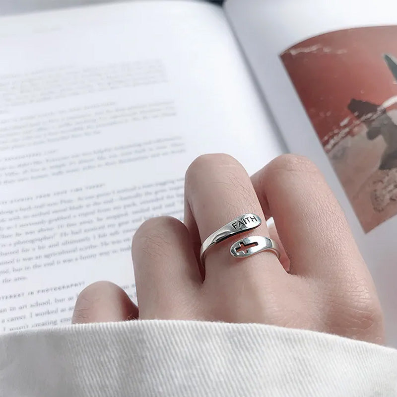 Sterling Silver Faith Ring